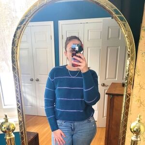 Women's Blue Striped Sweater